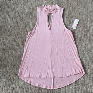 Wild Pearl Pink High Neck with Keyhole Blouse